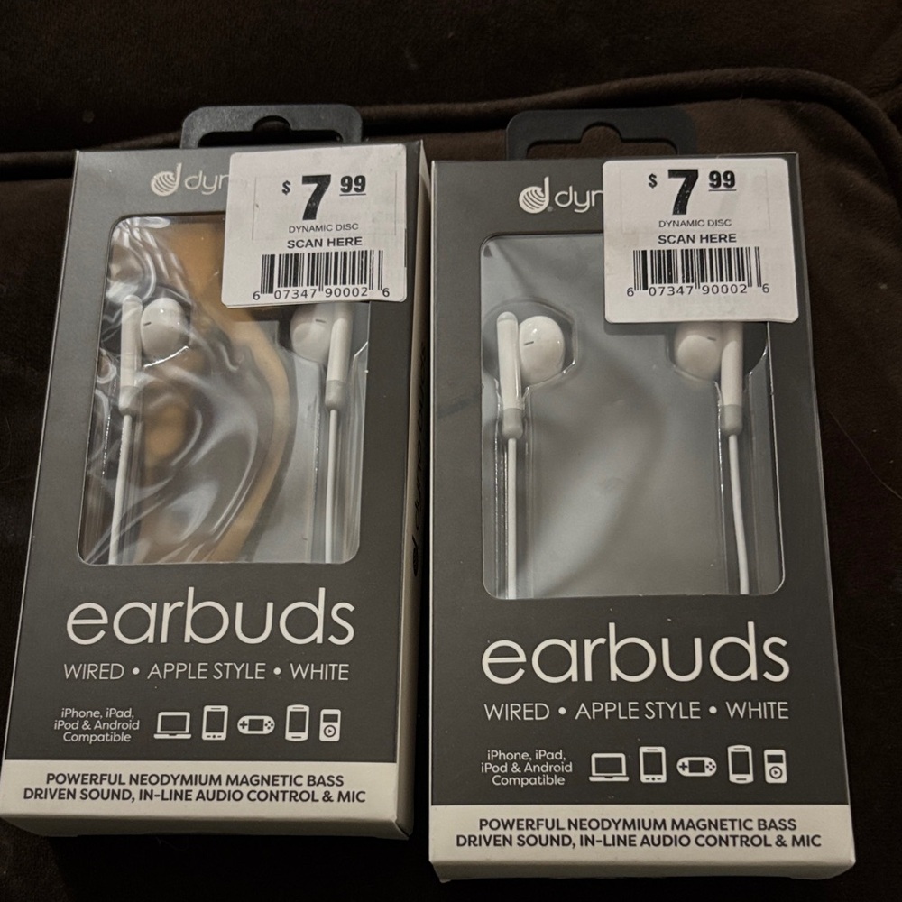 White Wired Earbuds